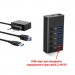 Dynamode Концентратор Dynamode 5 ports USB3.0 to 4*USB3.0+2.4А Power Adapter 2.5A/12V (DM-UH-P405-G)