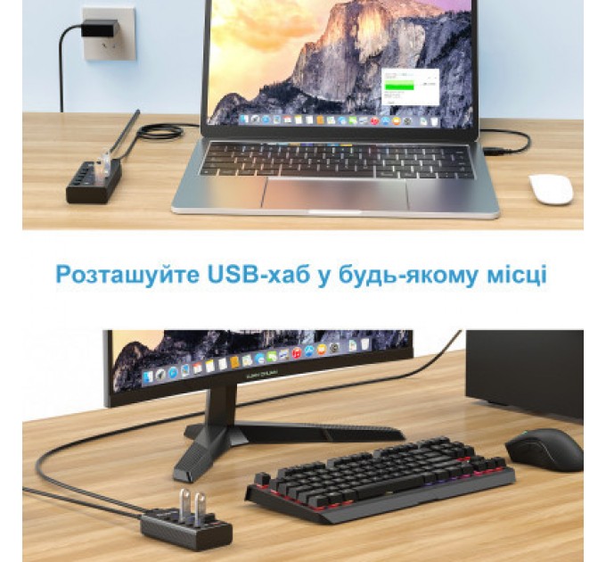 Dynamode Концентратор Dynamode 5 ports USB3.0 to 4*USB3.0+2.4А Power Adapter 2.5A/12V (DM-UH-P405-G)