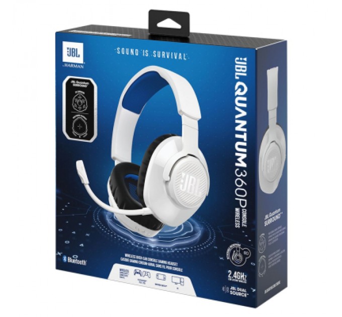 JBL Навушники JBL Quantum 360P Wireless for PS White (JBLQ360PWLWHTBLU)