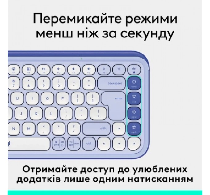 Logitech Клавіатура Logitech POP Icon Keys Bluetooth UA Lilac (920-013074)