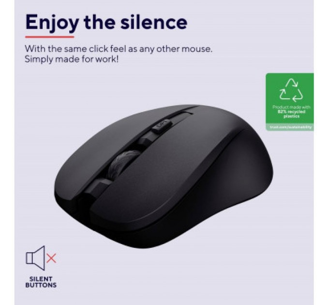 Trust Мишка Trust Mydo Silent Wireless Black (25084)
