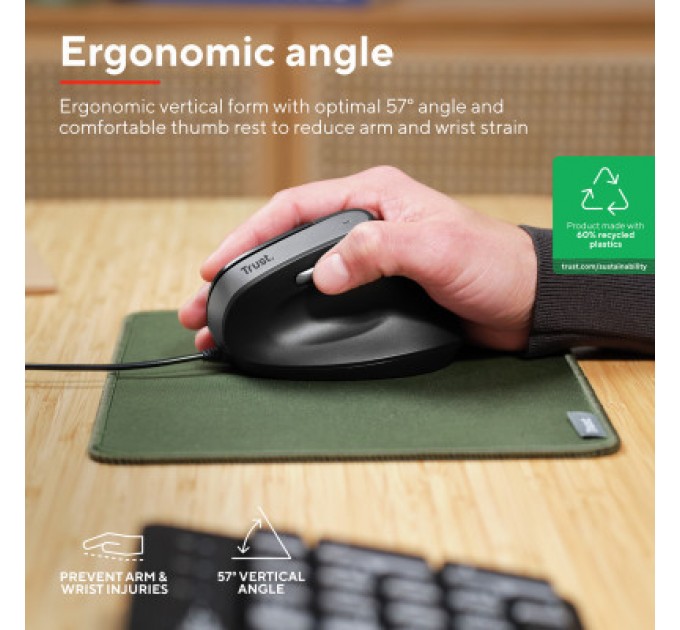 Trust Мишка Trust Bayo II Ergonomic USB Black (25144)