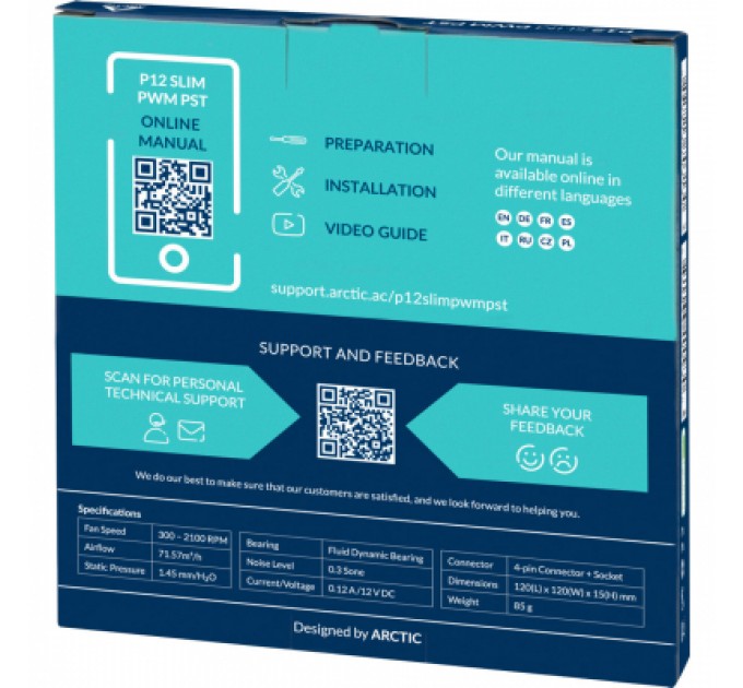 Arctic Кулер до корпусу Arctic P12 Slim PWM PST (ACFAN00187A)