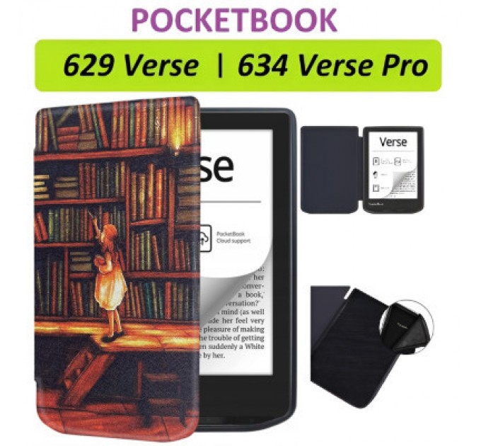 BeCover Чохол до електронної книги BeCover Smart Case PocketBook 629 Verse / 634 Verse Pro 6" Library Girl (710975)