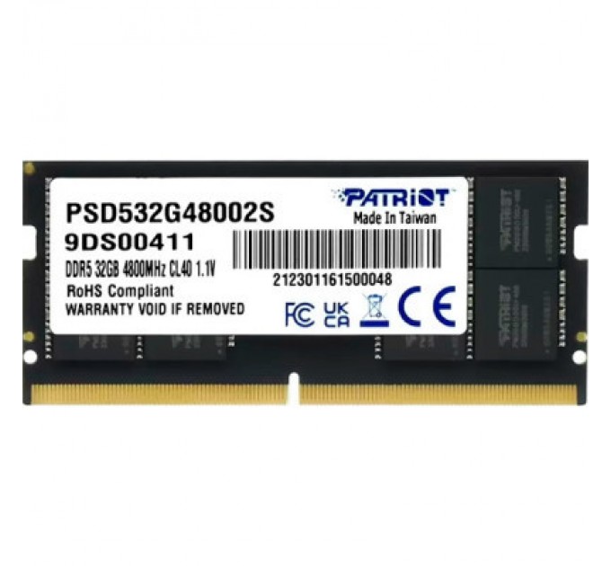 Patriot Модуль пам'яті для ноутбука SoDIMM DDR5 32GB 4800 MHz Patriot (PSD532G48002S)