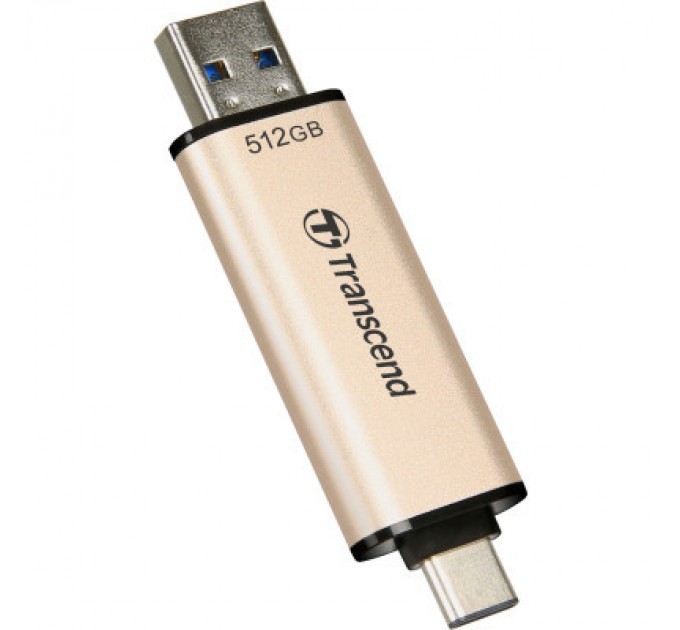 Transcend USB флеш накопичувач Transcend 512GB JetFlash 930C Gold-Black USB 3.2/Type-C (TS512GJF930C)