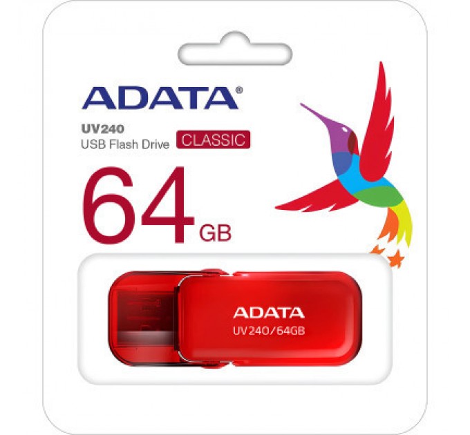 ADATA USB флеш накопичувач ADATA 64GB AUV 240 Red USB 2.0 (AUV240-64G-RRD)