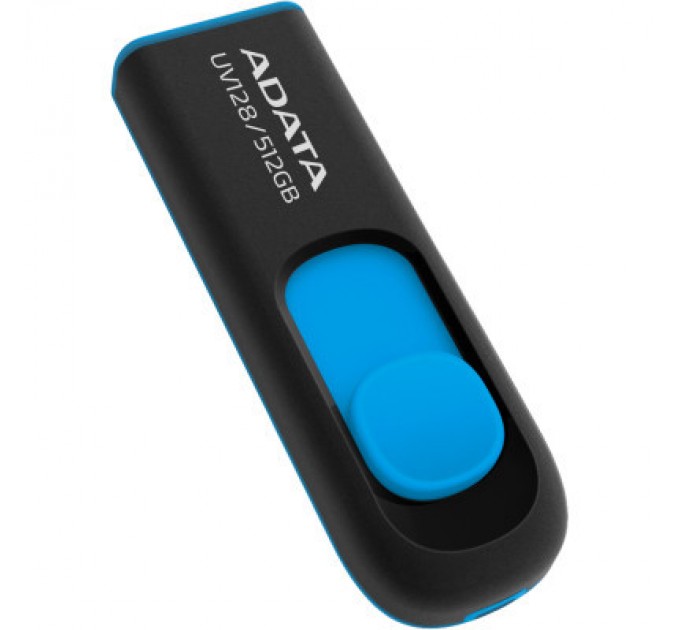 ADATA USB флеш накопичувач ADATA 512GB AUV 128 Black/Blue USB 3.2 (AUV128-512G-RBE)