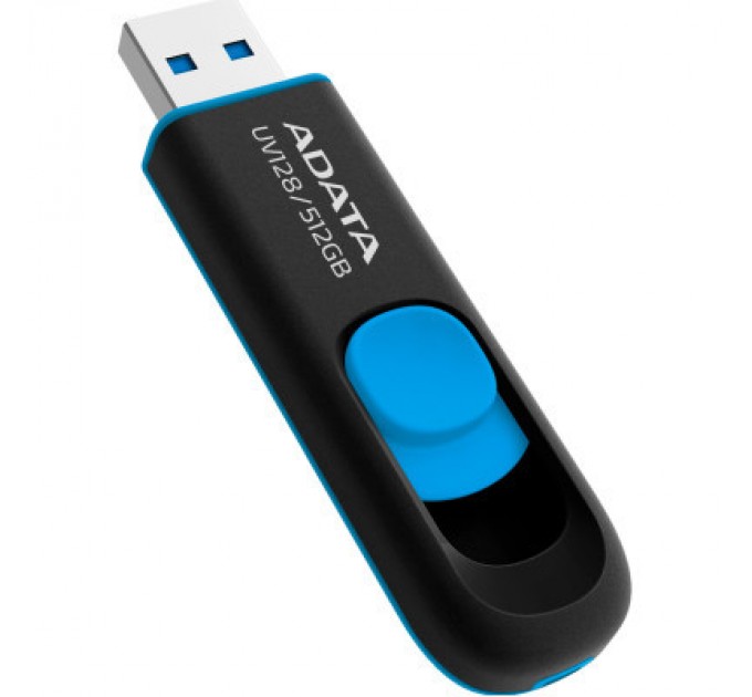 ADATA USB флеш накопичувач ADATA 512GB AUV 128 Black/Blue USB 3.2 (AUV128-512G-RBE)