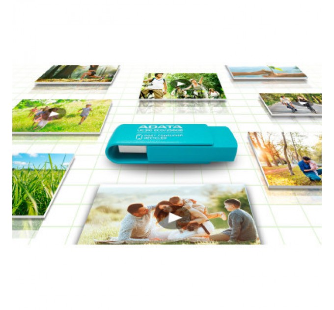ADATA USB флеш накопичувач ADATA 256GB UC310 Eco Green USB 3.2 (UC310E-256G-RGN)
