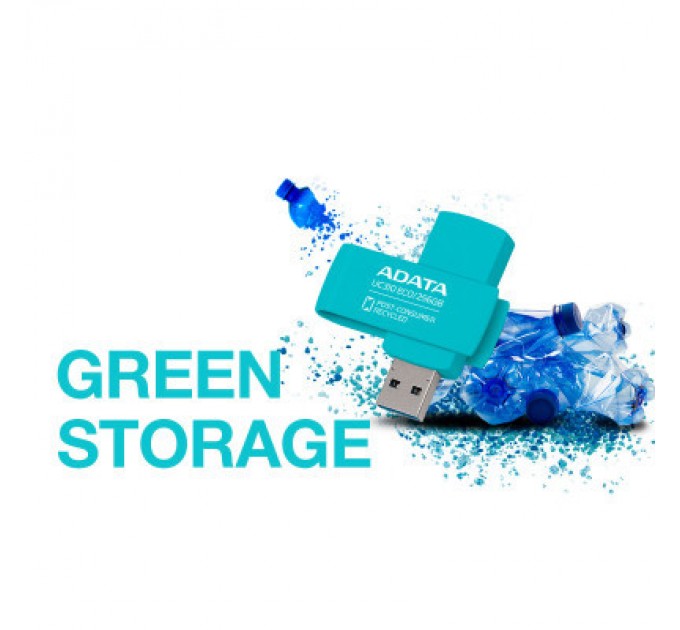 ADATA USB флеш накопичувач ADATA 256GB UC310 Eco Green USB 3.2 (UC310E-256G-RGN)