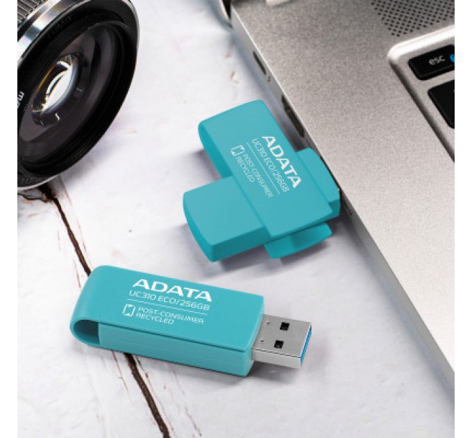 ADATA USB флеш накопичувач ADATA 256GB UC310 Eco Green USB 3.2 (UC310E-256G-RGN)