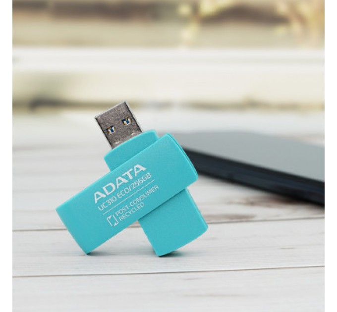 ADATA USB флеш накопичувач ADATA 256GB UC310 Eco Green USB 3.2 (UC310E-256G-RGN)