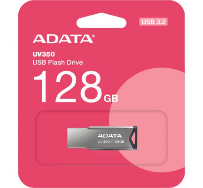 ADATA USB флеш накопичувач ADATA 128GB UV350 Metallic USB 3.1 (AUV350-128G-RBK)