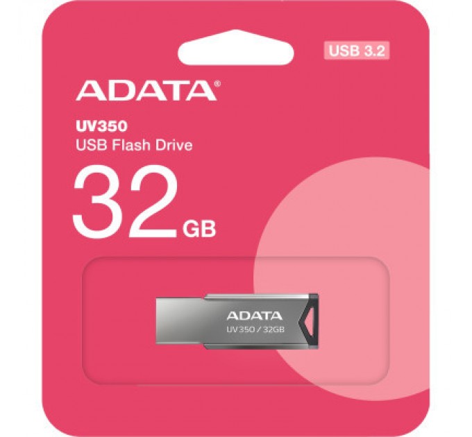 ADATA USB флеш накопичувач ADATA 32GB UV350 Metallic USB 3.2 (AUV350-32G-RBK)