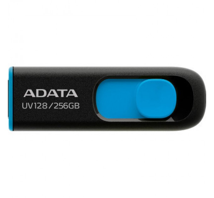 ADATA USB флеш накопичувач ADATA 256GB UV128 Black/Blue USB 3.2 (AUV128-256G-RBE)