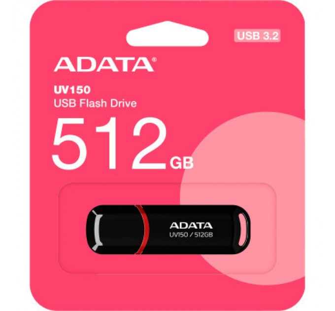 ADATA USB флеш накопичувач ADATA 512GB UV150 Black USB 3.2 (AUV150-512G-RBK)