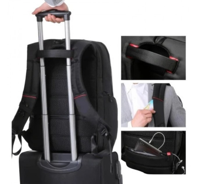 Tavialo Рюкзак для ноутбука Tavialo 15.6" Smart TB20-1 black, 20л, 46х31х19см (TB20-124BL)