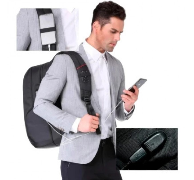 Tavialo Рюкзак для ноутбука Tavialo 15.6" Smart TB20-1 black, 20л, 46х31х19см (TB20-124BL)