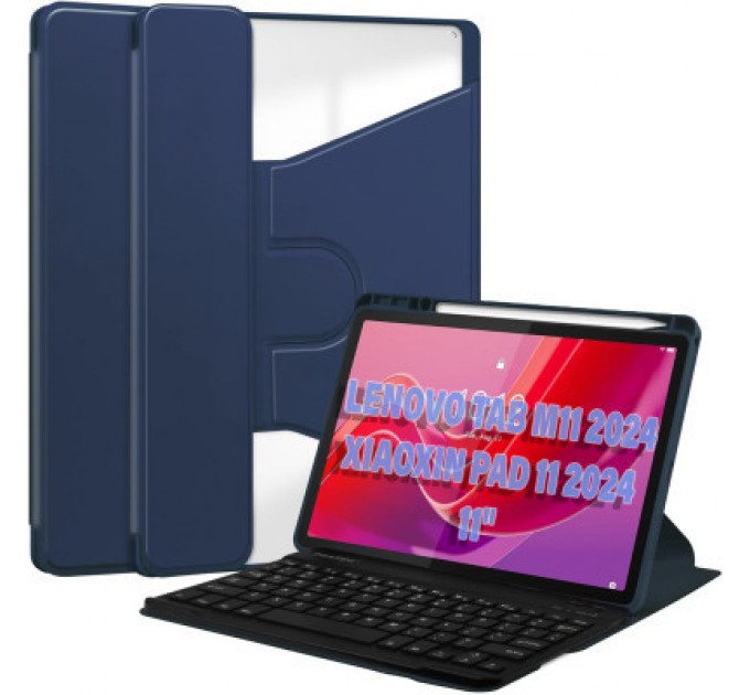 BeCover Чохол до планшета BeCover Keyboard 360° Rotatable Lenovo Tab M11 (2024) TB-TB330FU/Xiaoxin Pad 11 (2024) 11" Deep Blue (711075)