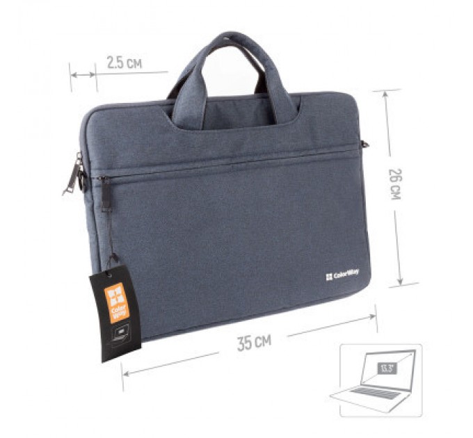 ColorWay Сумка для ноутбука ColorWay 13.3" Casual Navy (CW-LBC133-NV)