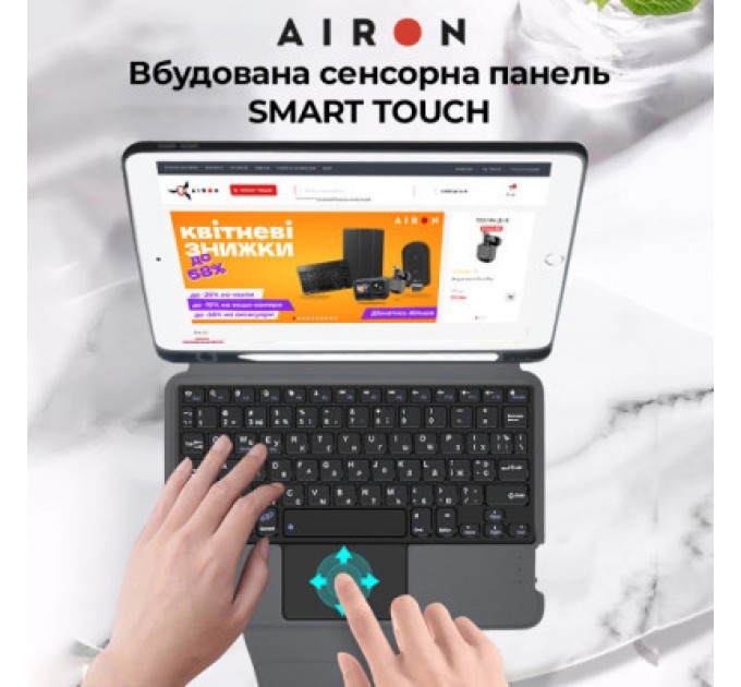 AirOn Чохол до планшета AirOn Premium iPad 10.2" 2019/2020/2021 7/8/9th Gen та Air 3 + Keyboard (4822352781112)