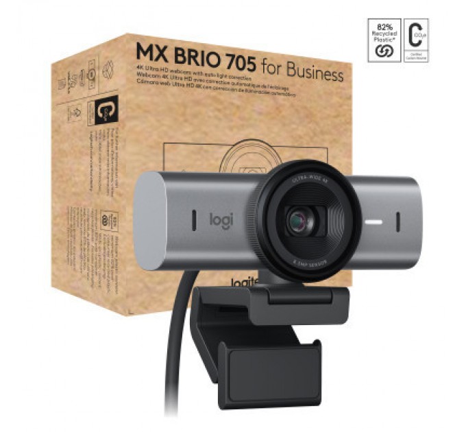Logitech Веб-камера Logitech MX Brio 705 for Business 4K Graphite (960-001530)