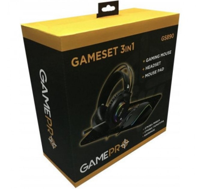 GamePro Мишка GamePro GS890 Combo 3 в 1 миша + ігрова поверхня + гарнітура (GS890)