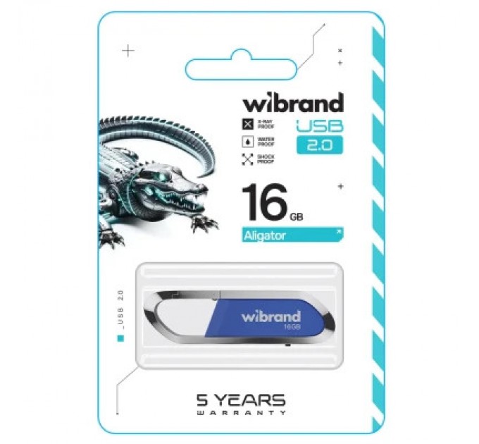 Wibrand USB флеш накопичувач Wibrand 16GB Aligator Blue USB 2.0 (WI2.0/AL16U7U)