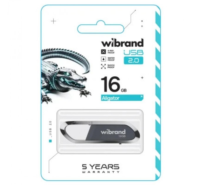 Wibrand USB флеш накопичувач Wibrand 16GB Aligator Grey USB 2.0 (WI2.0/AL16U7G)