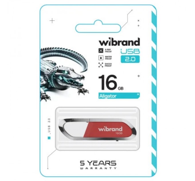 Wibrand USB флеш накопичувач Wibrand 16GB Aligator Red USB 2.0 (WI2.0/AL16U7DR)