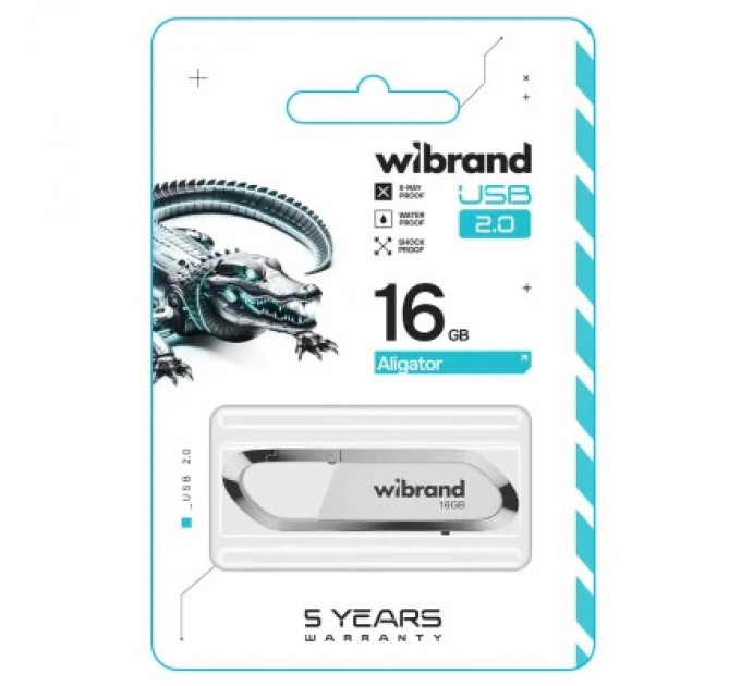 Wibrand USB флеш накопичувач Wibrand 16GB Aligator White USB 2.0 (WI2.0/AL16U7W)