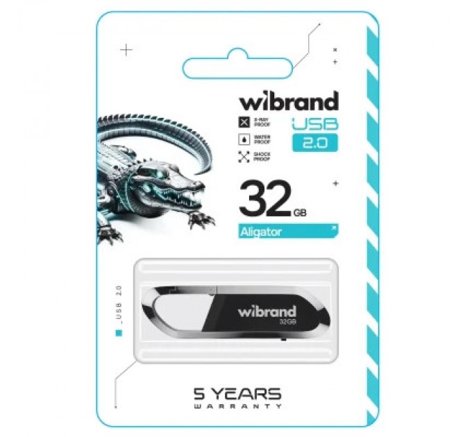 Wibrand USB флеш накопичувач Wibrand 32GB Aligator Black USB 2.0 (WI2.0/AL32U7B)