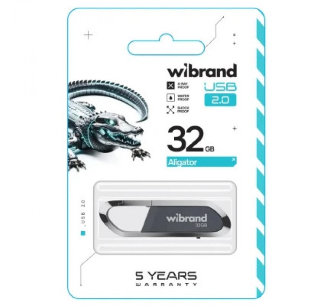 Wibrand USB флеш накопичувач Wibrand 32GB Aligator Grey USB 2.0 (WI2.0/AL32U7G)