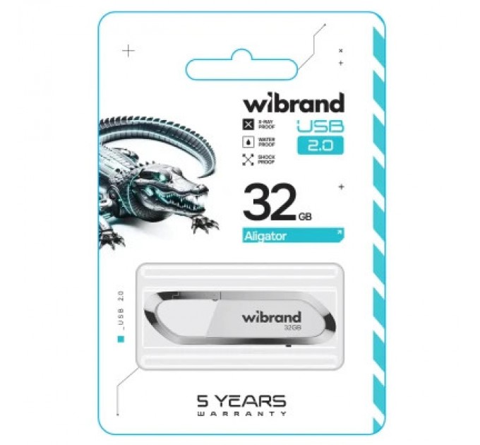 Wibrand USB флеш накопичувач Wibrand 32GB Aligator White USB 2.0 (WI2.0/AL32U7W)