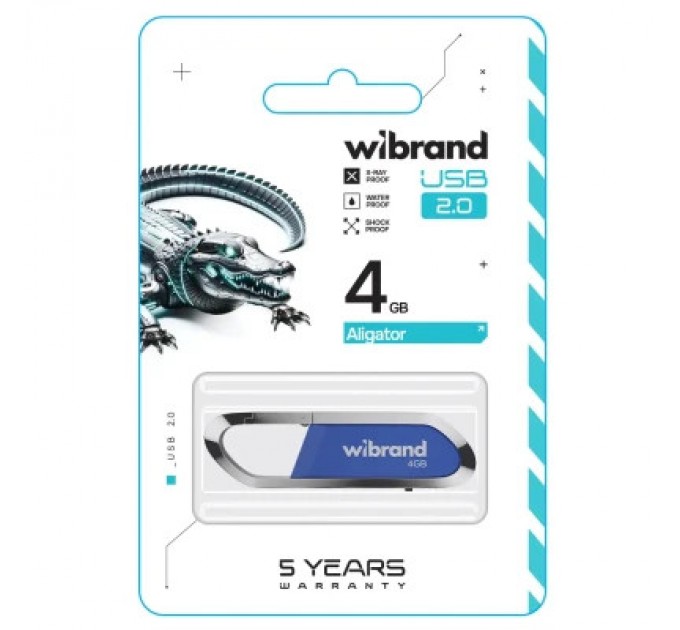 Wibrand USB флеш накопичувач Wibrand 4GB Aligator Blue USB 2.0 (WI2.0/AL4U7U)