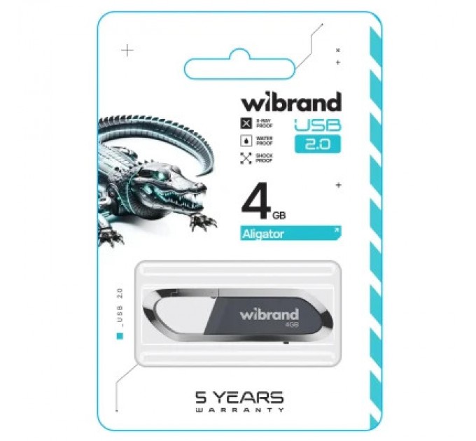Wibrand USB флеш накопичувач Wibrand 4GB Aligator Grey USB 2.0 (WI2.0/AL4U7G)
