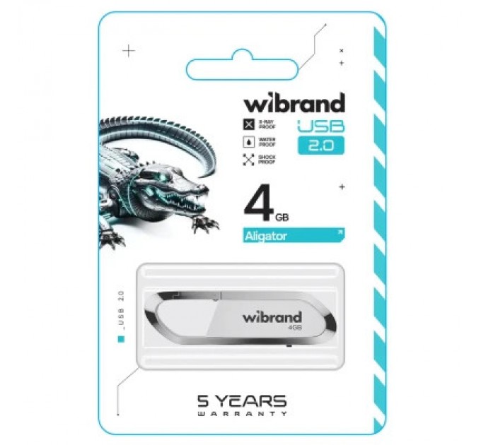 Wibrand USB флеш накопичувач Wibrand 4GB Aligator White USB 2.0 (WI2.0/AL4U7W)