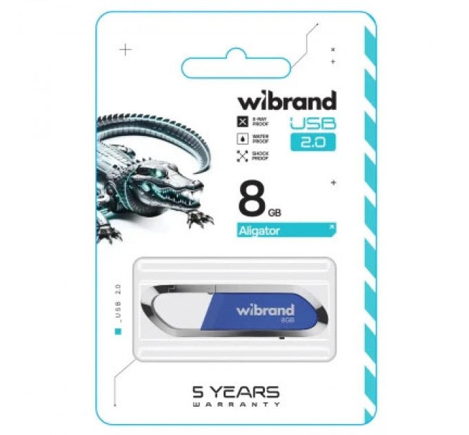 Wibrand USB флеш накопичувач Wibrand 8GB Aligator Blue USB 2.0 (WI2.0/AL8U7U)