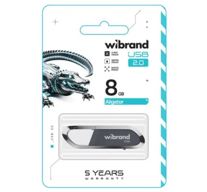 Wibrand USB флеш накопичувач Wibrand 8GB Aligator Grey USB 2.0 (WI2.0/AL8U7G)