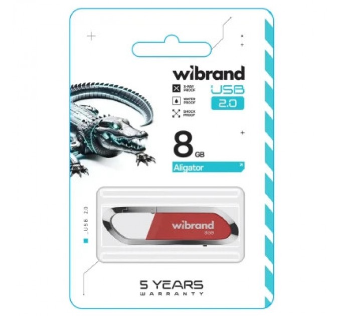 Wibrand USB флеш накопичувач Wibrand 8GB Aligator Red USB 2.0 (WI2.0/AL8U7DR)