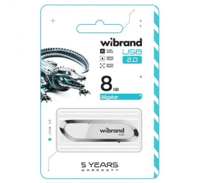 Wibrand USB флеш накопичувач Wibrand 8GB Aligator White USB 2.0 (WI2.0/AL8U7W)