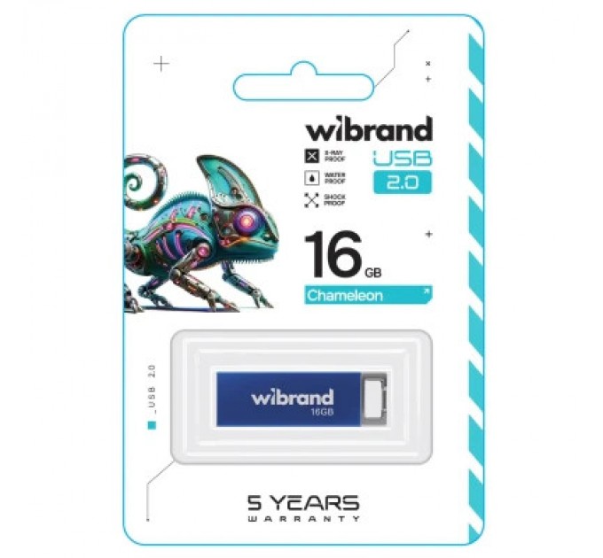 Wibrand USB флеш накопичувач Wibrand 16GB Chameleon Blue USB 2.0 (WI2.0/CH16U6U)