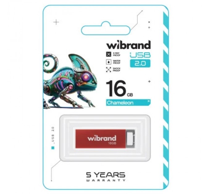 Wibrand USB флеш накопичувач Wibrand 16GB Chameleon Red USB 2.0 (WI2.0/CH16U6R)