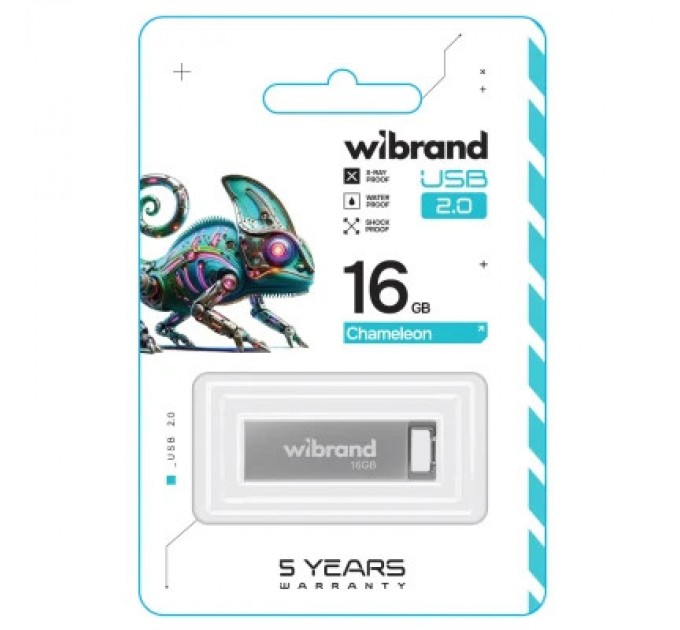 Wibrand USB флеш накопичувач Wibrand 16GB Chameleon Silver USB 2.0 (WI2.0/CH16U6S)