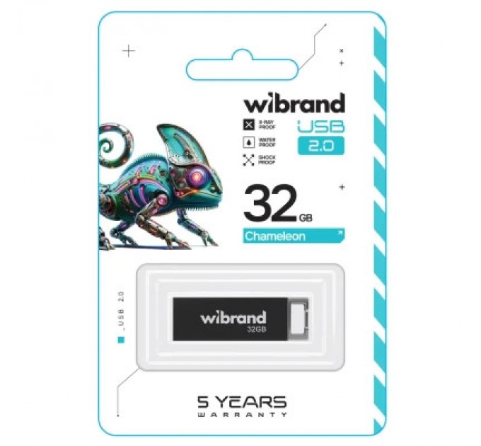 Wibrand USB флеш накопичувач Wibrand 32GB Chameleon Black USB 2.0 (WI2.0/CH32U6B)