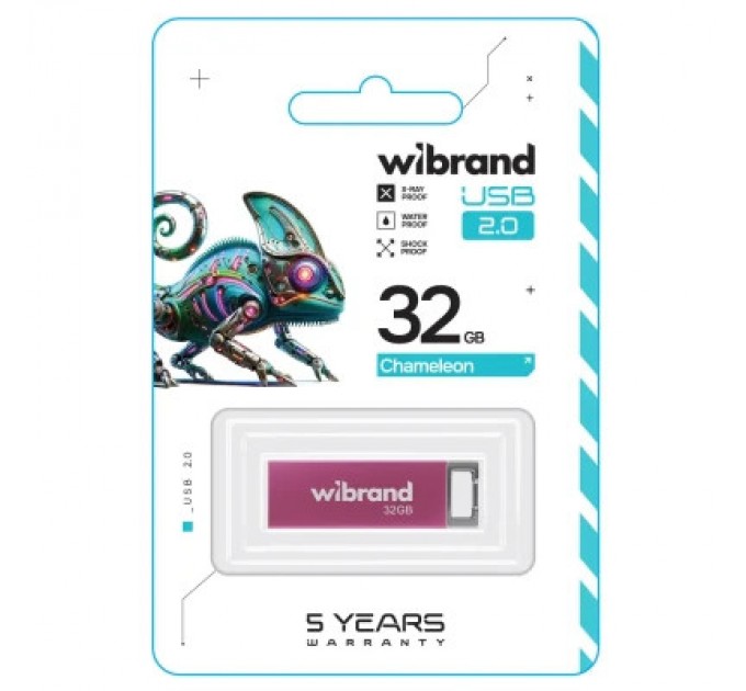 Wibrand USB флеш накопичувач Wibrand 32GB Chameleon Pink USB 2.0 (WI2.0/CH32U6P)
