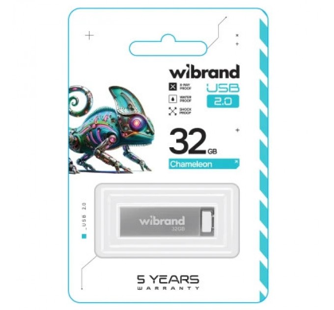 Wibrand USB флеш накопичувач Wibrand 32GB Chameleon Silver USB 2.0 (WI2.0/CH32U6S)