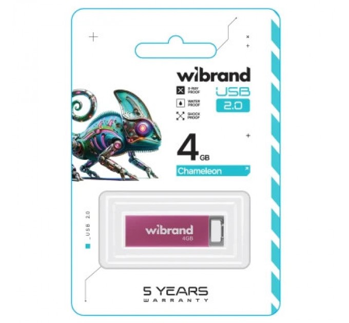 Wibrand USB флеш накопичувач Wibrand 4GB Chameleon Pink USB 2.0 (WI2.0/CH4U6P)
