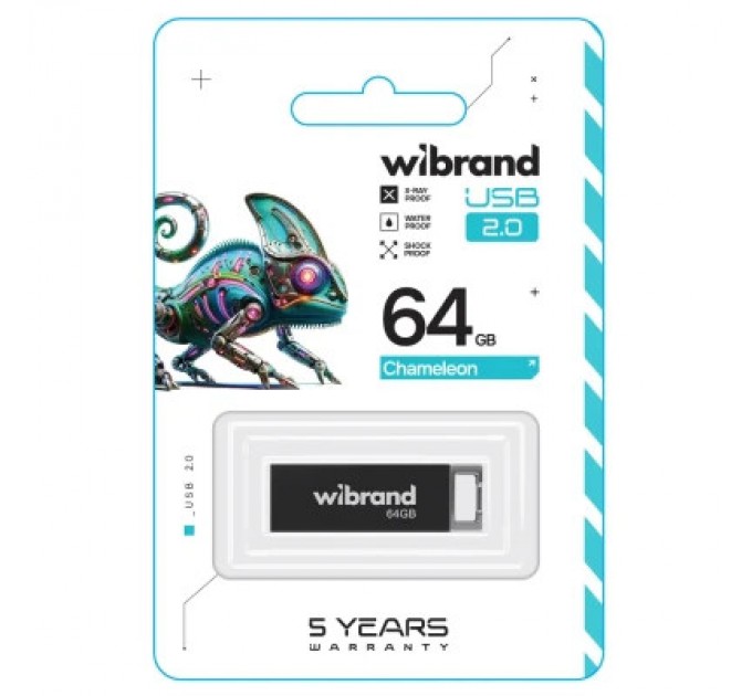 Wibrand USB флеш накопичувач Wibrand 64GB Chameleon Black USB 2.0 (WI2.0/CH64U6B)